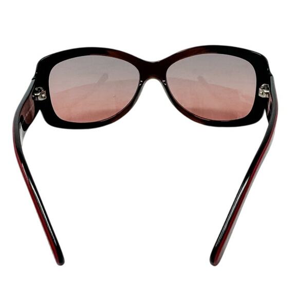 Versace Ombre Rectangle Rhinestone Logo Sunglasses w/ case red black y2k vintage - Picture 6 of 9